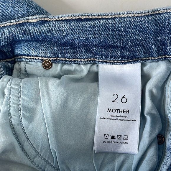 MOTHER The Fly Cut Stunner Ankle Fray Night On a Shiny White Vespa Blue Jeans 26 - Picture 11 of 17